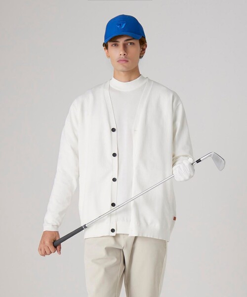 TaylorMade(テーラーメイド)の「【別注】<TaylorMade×UNITED ARROWS> Vネック カーディガン(カーディガン/ボレロ・メンズ・オフホワイト/ブラック・S/L/XL/M/XS)」の3枚目の写真