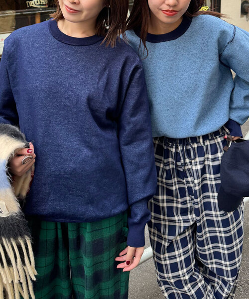 CIAOPANIC(チャオパニック)の「スウェットライクリバーシブルニット(ニット/セーター・レディース・ネイビー/ブラック/オフホワイト/ブラウン・ONE SIZE)」の2枚目の写真