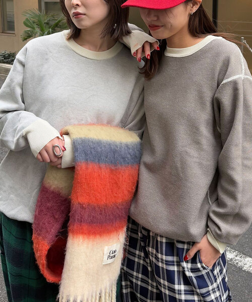 CIAOPANIC(チャオパニック)の「スウェットライクリバーシブルニット(ニット/セーター・レディース・ネイビー/ブラック/オフホワイト/ブラウン・ONE SIZE)」の1枚目の写真