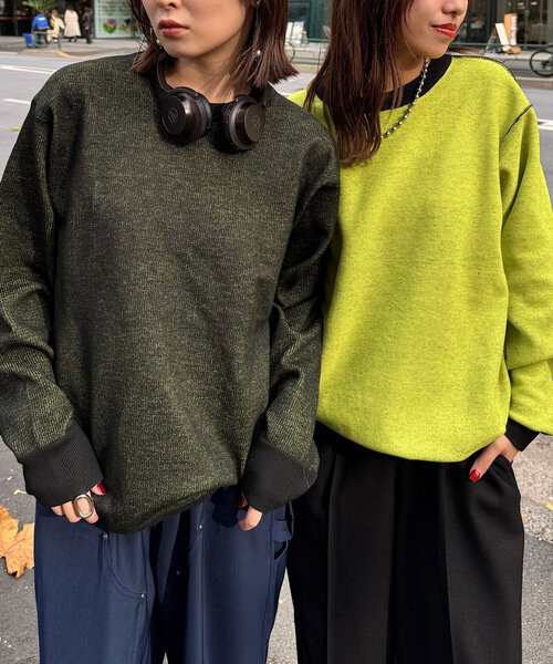 CIAOPANIC(チャオパニック)の「スウェットライクリバーシブルニット(ニット/セーター・レディース・ネイビー/ブラック/オフホワイト/ブラウン・ONE SIZE)」の3枚目の写真