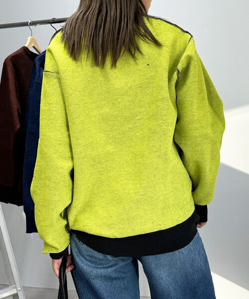 CIAOPANIC(チャオパニック)の「スウェットライクリバーシブルニット(ニット/セーター・レディース・ネイビー/ブラック/オフホワイト/ブラウン・ONE SIZE)」の10枚目の写真