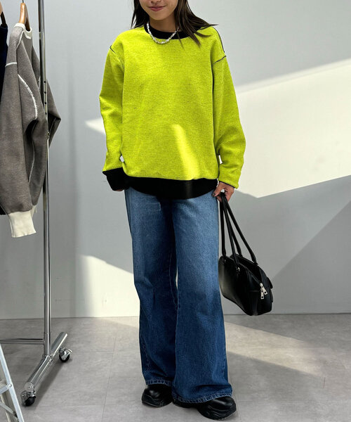 CIAOPANIC(チャオパニック)の「スウェットライクリバーシブルニット(ニット/セーター・レディース・ネイビー/ブラック/オフホワイト/ブラウン・ONE SIZE)」の11枚目の写真