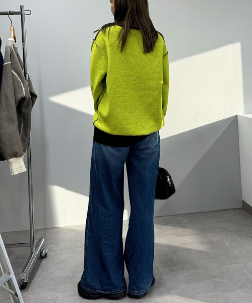 CIAOPANIC(チャオパニック)の「スウェットライクリバーシブルニット(ニット/セーター・レディース・ネイビー/ブラック/オフホワイト/ブラウン・ONE SIZE)」の13枚目の写真