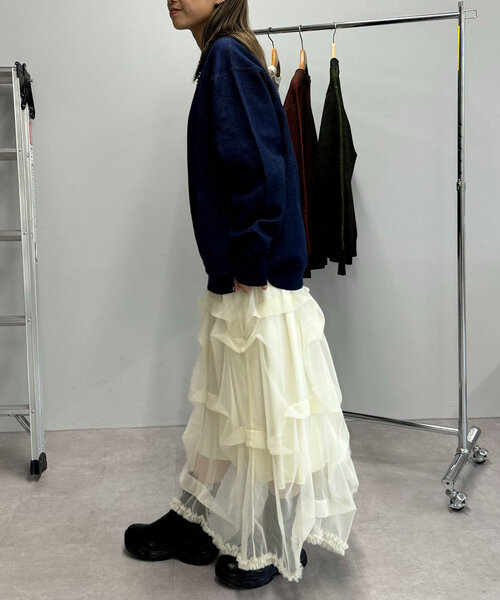 CIAOPANIC(チャオパニック)の「スウェットライクリバーシブルニット(ニット/セーター・レディース・ネイビー/ブラック/オフホワイト/ブラウン・ONE SIZE)」の5枚目の写真