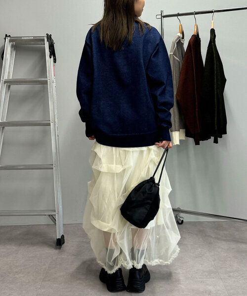 CIAOPANIC(チャオパニック)の「スウェットライクリバーシブルニット(ニット/セーター・レディース・ネイビー/ブラック/オフホワイト/ブラウン・ONE SIZE)」の6枚目の写真