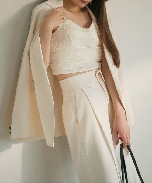 fupel（フぺル）の「Double button tailored jacket / ダブルボタンテーラードジャケット（テーラードジャケット・レディース・アイボリー/ブラウン/ネイビー・FREE）」の16枚目の写真