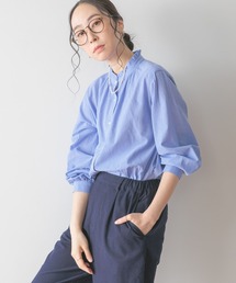 studio CLIP | 【3シーズンシリーズ】シングルガーゼ襟フリルブラウス(シャツ/ブラウス)