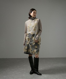 【前後2WAY】フラワーエンブロイダリーシアージャンパースカート