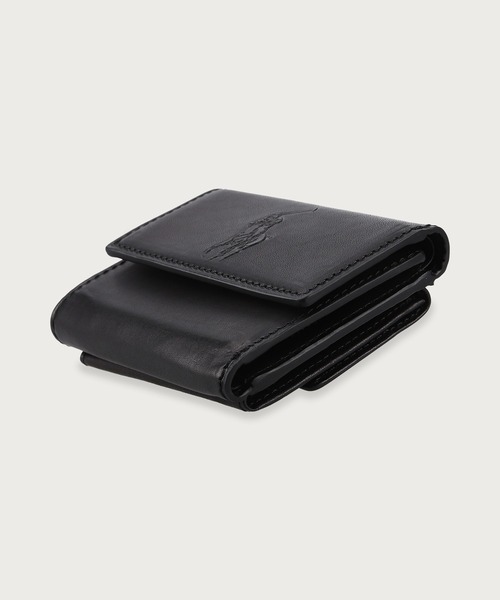 Polo by Ralph Lauren 三つ折り財布 ブラック ポロ ラルフローレン コンパクト三つ折り財布 | ポロ ラルフ