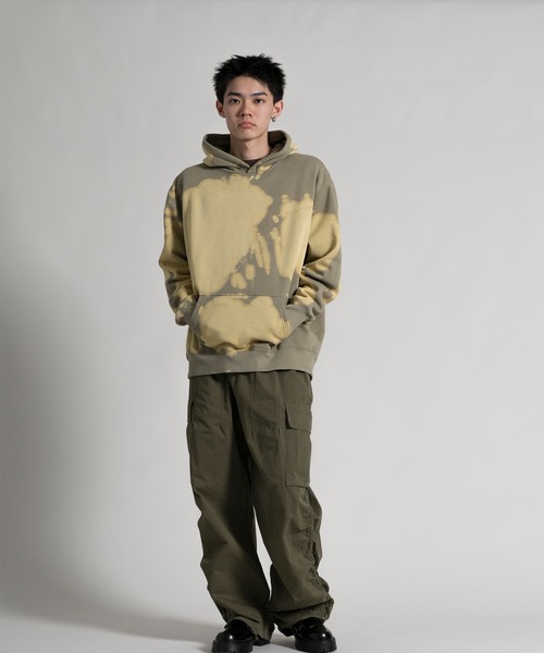 aimoha（アイモハ）の「【aimoha neo】裏起毛 Bleaching Processed Hoodie (AW)（パーカー・メンズ・ダークグレー/ベージュ・1/2/3/4）」の9枚目の写真