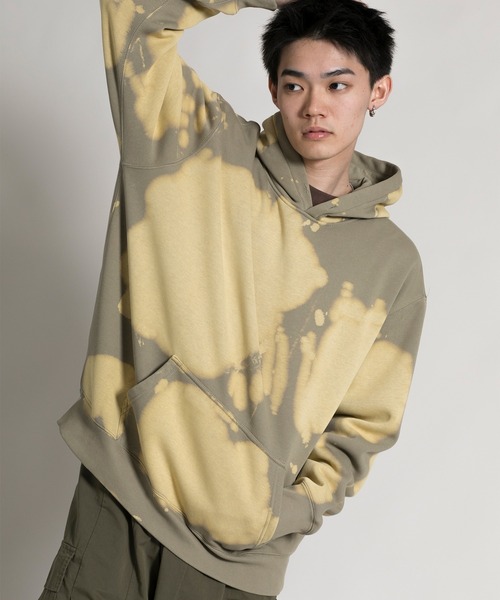 aimoha（アイモハ）の「【aimoha neo】裏起毛 Bleaching Processed Hoodie (AW)（パーカー・メンズ・ダークグレー/ベージュ・1/2/3/4）」の16枚目の写真