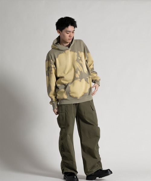 aimoha（アイモハ）の「【aimoha neo】裏起毛 Bleaching Processed Hoodie (AW)（パーカー・メンズ・ダークグレー/ベージュ・1/2/3/4）」の10枚目の写真