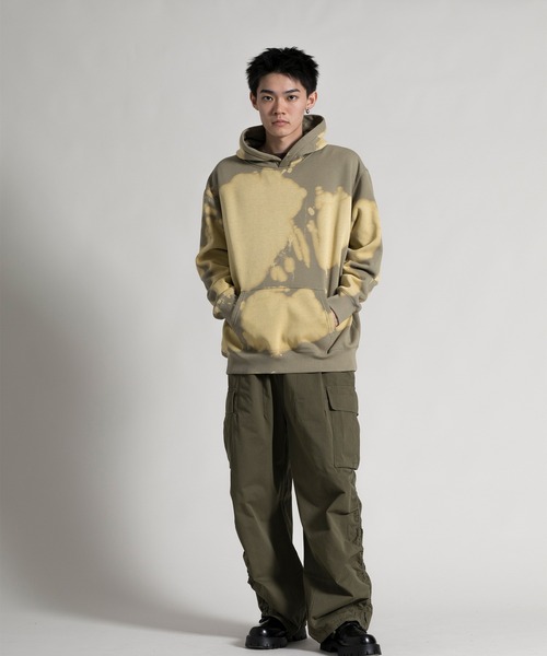 aimoha（アイモハ）の「【aimoha neo】裏起毛 Bleaching Processed Hoodie (AW)（パーカー・メンズ・ダークグレー/ベージュ・1/2/3/4）」の11枚目の写真