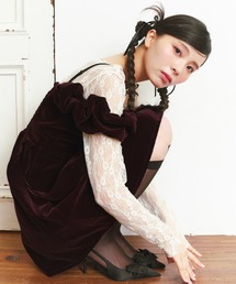 REDYAZEL（レディアゼル）の「ローズブローチレーストップス（Tシャツ/カットソー）」