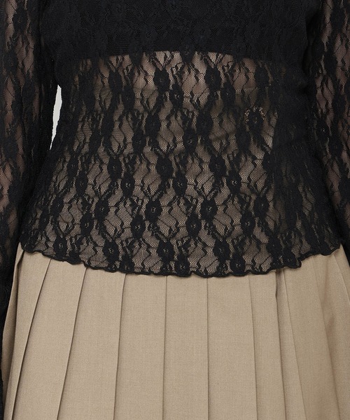 REDYAZEL（レディアゼル）の「ローズブローチレーストップス（Tシャツ/カットソー・レディース・ブラック/ホワイト・FREE）」の10枚目の写真