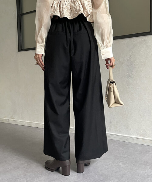 セール】アシメプリーツスラックスパンツ（スラックス）｜Thevon