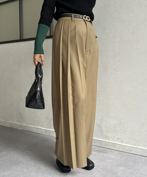 Thevon(ゼボン)の「アシメプリーツスラックスパンツ(スラックス・レディース・ブラック/ベージュ/グレー・S/M)」の22枚目の写真