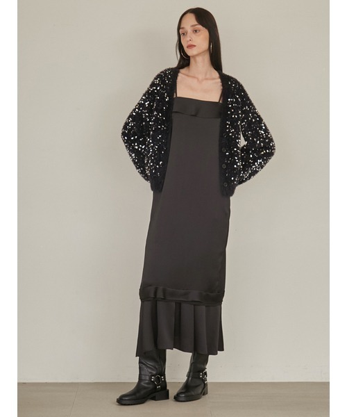 styling/（スタイリング）の「スパンコールラメニット（カーディガン/ボレロ・レディース・アイボリー/ブラック・FREE）」の8枚目の写真