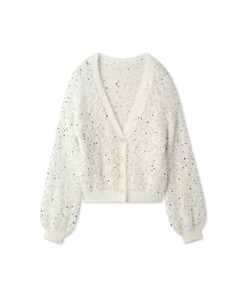 styling/（スタイリング）の「スパンコールラメニット（カーディガン/ボレロ・レディース・アイボリー/ブラック・FREE）」の11枚目の写真