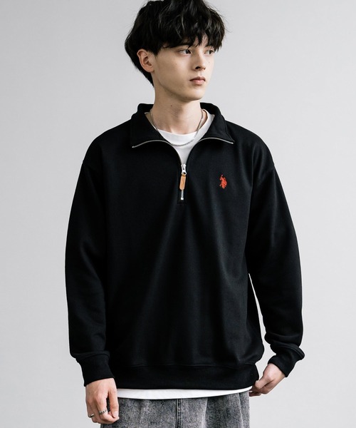 U.S. POLO ASSN.(ユーエスポロアッスン)の「U.S. POLO ASSN. ユーエスポロアッスン 裏毛ロゴ刺繍ハーフジップトレーナー(スウェット・メンズ・ホワイト/グリーン/ネイビー/アイボリー/ブラック/グレー/オートミール・L/M/LL)」の17枚目の写真