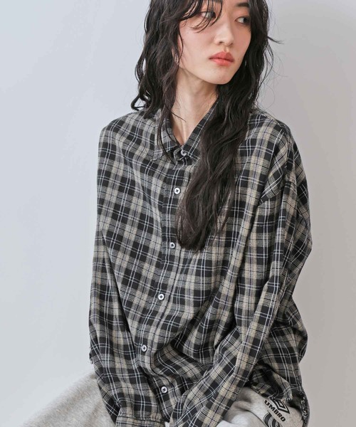 JUNRED（ジュンレッド）の「オンブレチェックシャツ（シャツ/ブラウス・メンズ・ブラック/ベージュ系その他/ブルー系その他4・S/M/L）」の3枚目の写真