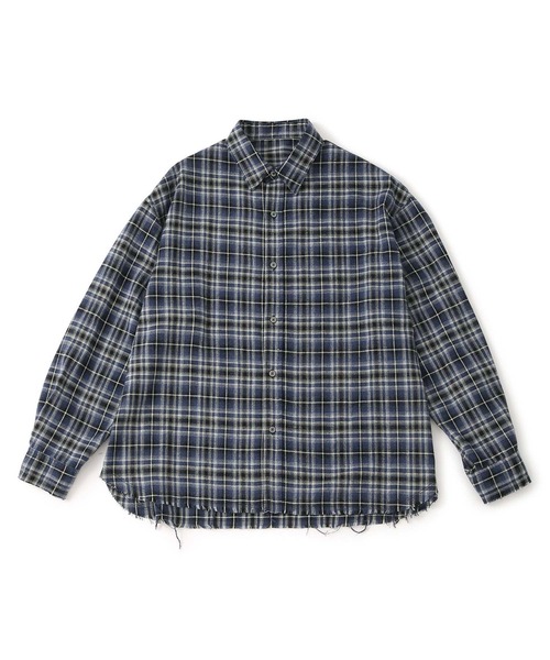 JUNRED（ジュンレッド）の「オンブレチェックシャツ（シャツ/ブラウス・メンズ・ブラック/ベージュ系その他/ブルー系その他4・S/M/L）」の4枚目の写真