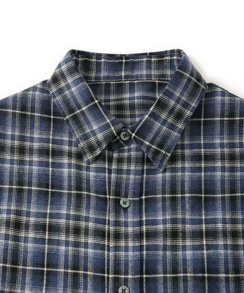 JUNRED（ジュンレッド）の「オンブレチェックシャツ（シャツ/ブラウス・メンズ・ブラック/ベージュ系その他/ブルー系その他4・S/M/L）」の5枚目の写真