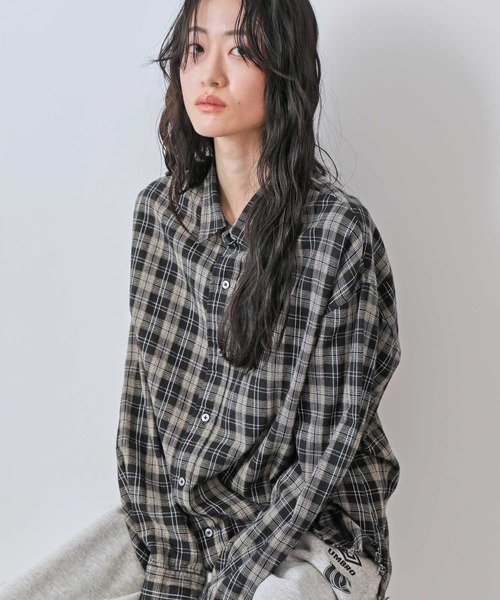 JUNRED（ジュンレッド）の「オンブレチェックシャツ（シャツ/ブラウス・メンズ・ブラック/ベージュ系その他/ブルー系その他4・S/M/L）」の16枚目の写真