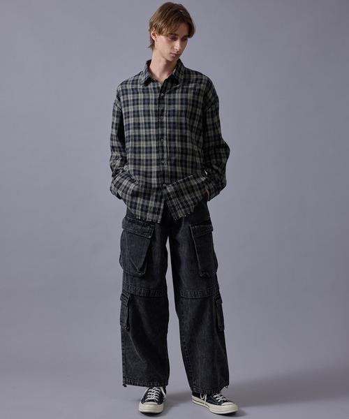 JUNRED（ジュンレッド）の「オンブレチェックシャツ（シャツ/ブラウス・メンズ・ブラック/ベージュ系その他/ブルー系その他4・S/M/L）」の20枚目の写真