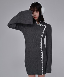 favclo. | China Line Knit Dress / チャイナラインニットワンピース(ワンピース)