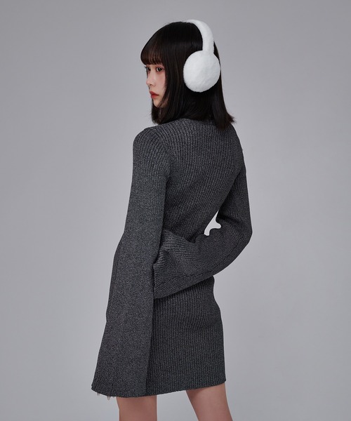 favclo.（ファブクロ）の「China Line Knit Dress / チャイナラインニットワンピース（ワンピース・レディース・ライトホワイト/ブラック・FREE）」の10枚目の写真