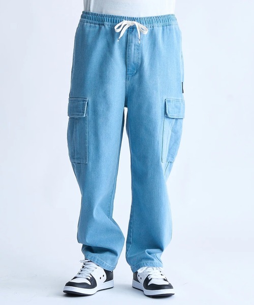 DC SHOES(ディーシーシューズ)の「24 WIDE CARGO PANT/DCウエストゴムドローコード付きワイドシルエットカーゴパンツ(カーゴパンツ・メンズ・ブラック系その他/カーキ/ライトブルー/インディゴブルー・MEDIUM/LARGE/X-LARGE)」の9枚目の写真
