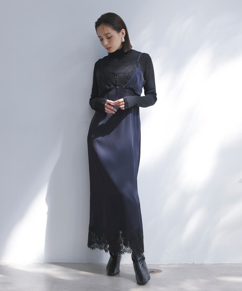 anuans（アニュアンス）の「レーストリミングキャミワンピース