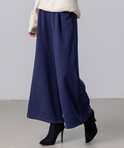 DAY CLOSET（デイ クローゼット）の「【ロング丈/吸湿発熱/裏起毛/ストレッチ有/幅広ゴム】ノームコアシャギータックワイドパンツ レディース（スウェットパンツ・レディース・ベージュ/ダークグレー/ブラック/グレー/ネイビー/カーキ・L/M）」の6枚目の写真