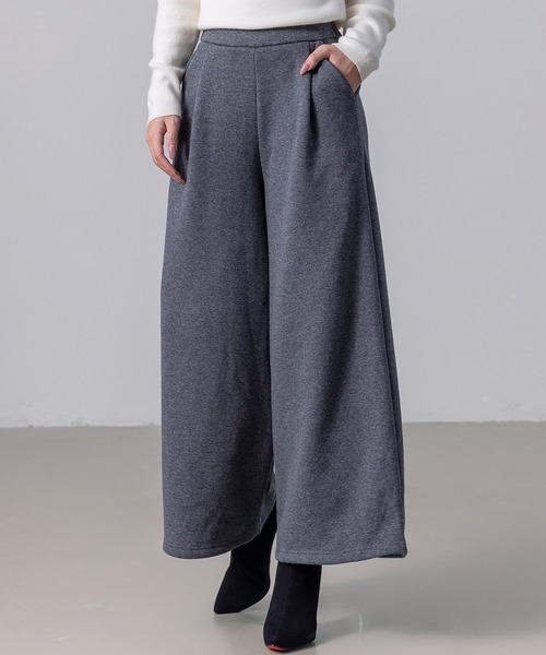 DAY CLOSET（デイ クローゼット）の「【ロング丈/吸湿発熱/裏起毛/ストレッチ有/幅広ゴム】ノームコアシャギータックワイドパンツ レディース（スウェットパンツ・レディース・ベージュ/ダークグレー/ブラック/グレー/ネイビー/カーキ・L/M）」の21枚目の写真