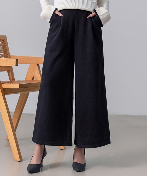 DAY CLOSET（デイ クローゼット）の「【ロング丈/吸湿発熱/裏起毛/ストレッチ有/幅広ゴム】ノームコアシャギータックワイドパンツ レディース（スウェットパンツ・レディース・ベージュ/ダークグレー/ブラック/グレー/ネイビー/カーキ・L/M）」の7枚目の写真