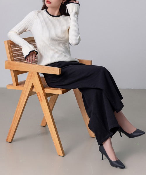 DAY CLOSET（デイ クローゼット）の「【ロング丈/吸湿発熱/裏起毛/ストレッチ有/幅広ゴム】ノームコアシャギータックワイドパンツ レディース（スウェットパンツ・レディース・ベージュ/ダークグレー/ブラック/グレー/ネイビー/カーキ・L/M）」の12枚目の写真