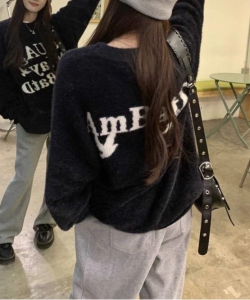 セール】バイカラーロゴジャガードニット（ニット/セーター）｜LADY