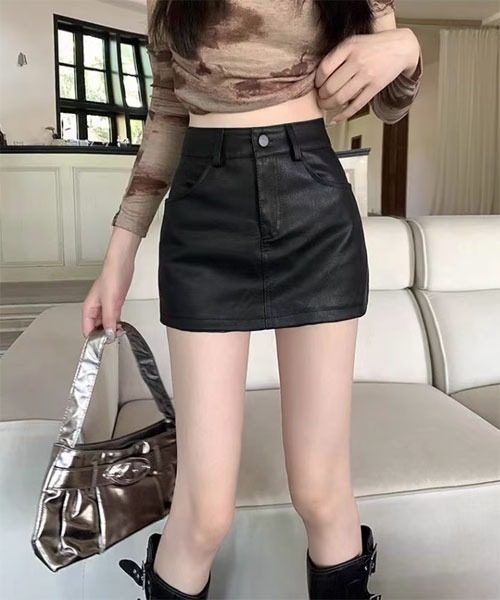 Mayree】合成皮革 台形 ミニスカート（スカート）｜Mayree（メイリー