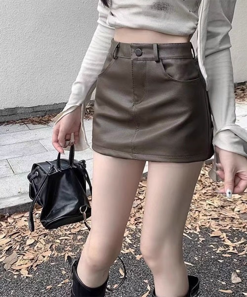 Mayree】合成皮革 台形 ミニスカート（スカート）｜Mayree（メイリー