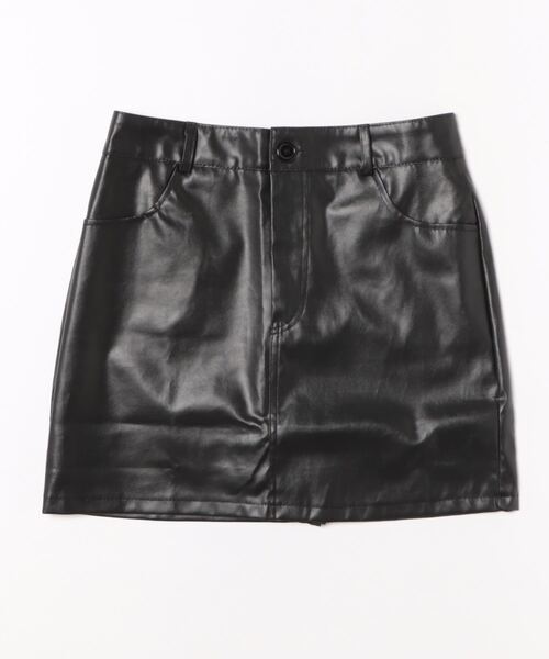 Mayree（メイリー）の「【Mayree】合成皮革  台形 ミニスカート（スカート・レディース・ブラウン/ブラック・SMALL/MEDIUM/LARGE）」の5枚目の写真