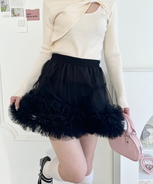 美品　ルネスカート36 パニエ付き Loueme スカート ボリュームチュールパニエスカート : ZOZOTOWN