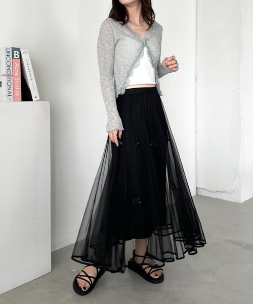 CFCL 定番　黒 フレアスカート リブ編み RUIRUE BOUTIQUE（ルイルエブティック） スカート ストレッチ