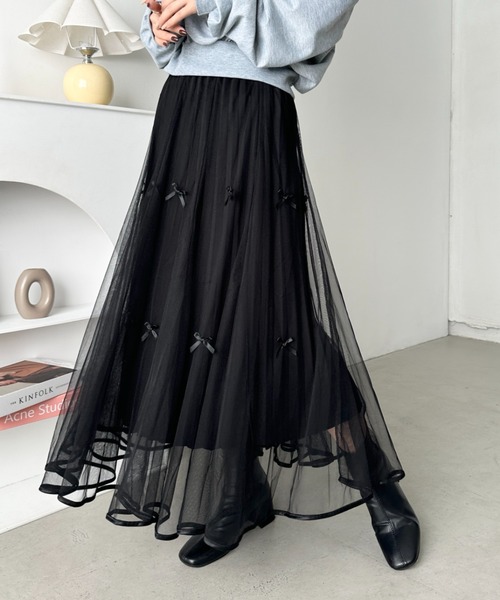 ゴルチエ　リボンチュールフレアスカート セール】リボンチュールフレアスカート（スカート）｜CLEA（クレア）の