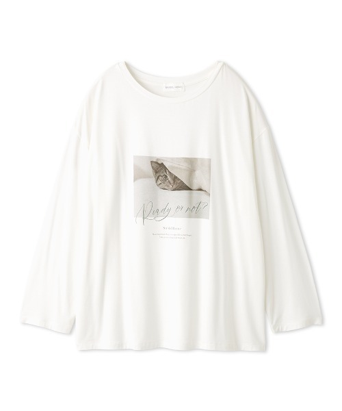 SNIDEL 猫プリント ルームウェア フリーサイズ セール】CAT Tシャツ（ルームウェア/パジャマ）｜SNIDEL HOME