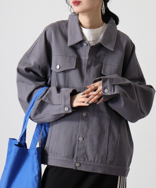 FUNALIVE（ファンアライブ）の「綿ツイルオーバーサイズGジャン（ブルゾン・メンズ・チャコールグレー/カーキ/グレイッシュベージュ/ダークブルー・L/M）」の11枚目の写真