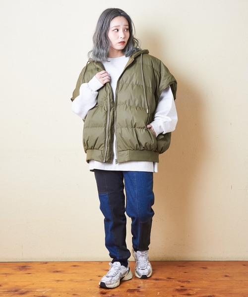 CUBE SUGAR(キューブシュガー)の「ストレッチデニム裏起毛ジョガーパンツ(デニムパンツ・レディース・ブラック/インディゴブルー/マルチ/ワンウォッシュ・S/M)」の16枚目の写真