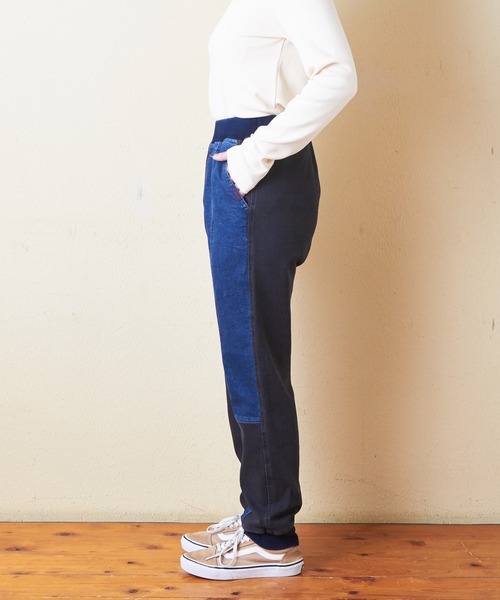 CUBE SUGAR(キューブシュガー)の「ストレッチデニム裏起毛ジョガーパンツ(デニムパンツ・レディース・ブラック/インディゴブルー/マルチ/ワンウォッシュ・S/M)」の21枚目の写真