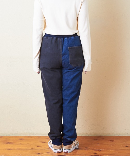 CUBE SUGAR(キューブシュガー)の「ストレッチデニム裏起毛ジョガーパンツ(デニムパンツ・レディース・ブラック/インディゴブルー/マルチ/ワンウォッシュ・S/M)」の22枚目の写真
