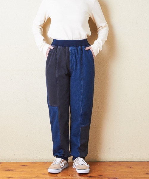 CUBE SUGAR(キューブシュガー)の「ストレッチデニム裏起毛ジョガーパンツ(デニムパンツ・レディース・ブラック/インディゴブルー/マルチ/ワンウォッシュ・S/M)」の20枚目の写真